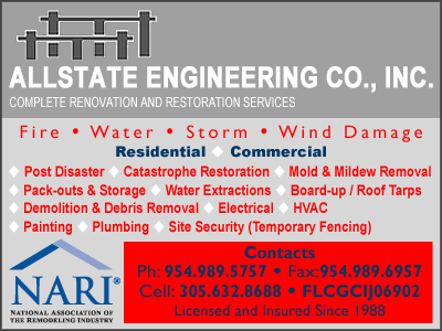 Allstate Engineering Co, Inc, Fire & Water Damage Restoration in florida