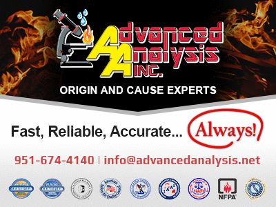 Advanced Analysis, Inc, Fire Investigations in california