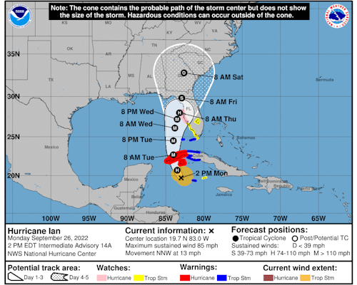 Hurricane Ian to Reach Major Status on Way to Florida Landfall