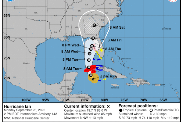 Hurricane Ian to Reach Major Status on Way to Florida Landfall