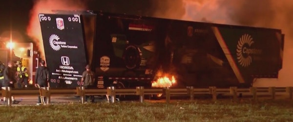Andretti Auto Sports’ IndyCar Trailer Catches Fire On Florida Interstate (WFLA)