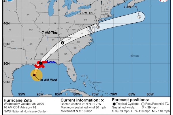 Hurricane Zeta Will Strike Gulf Coast With Damaging Winds, Storm Surge