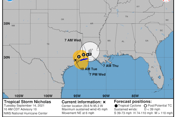 Nicholas Threatens Flooding In Texas, Louisiana After Making Landfall As A Hurricane