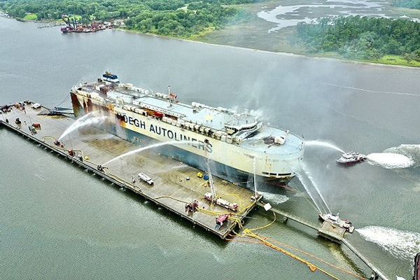 Vehicle Battery Caused Weeklong Freighter Fire At Port Of Jacksonville