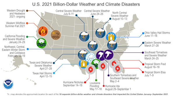 Disaster Fatigue 2021: US Hit With 18 Billion-Dollar Extreme Weather Events 